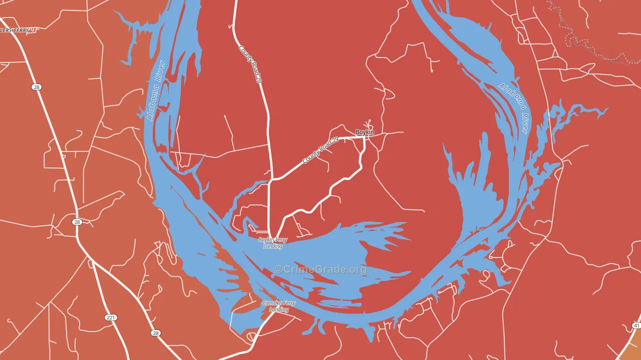 36723, AL Map of Theft Rates