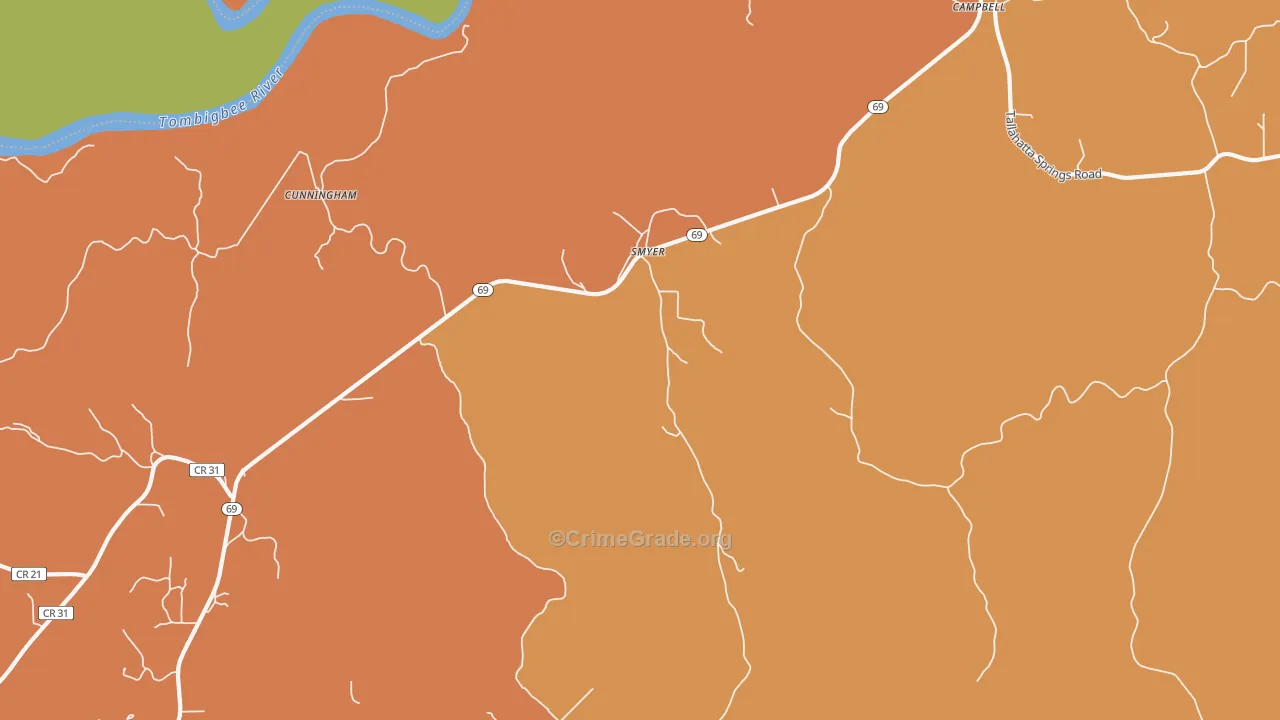 36727, AL Map of Theft Rates