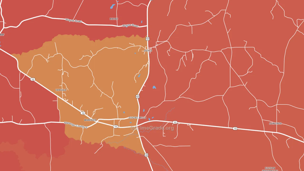 36736, AL Map of Theft Rates