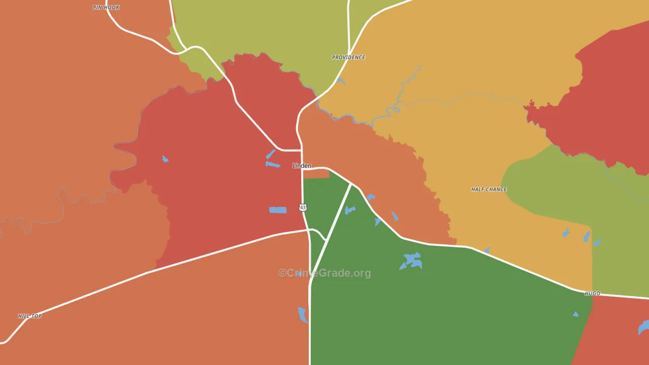 36748, AL Map of Theft Rates