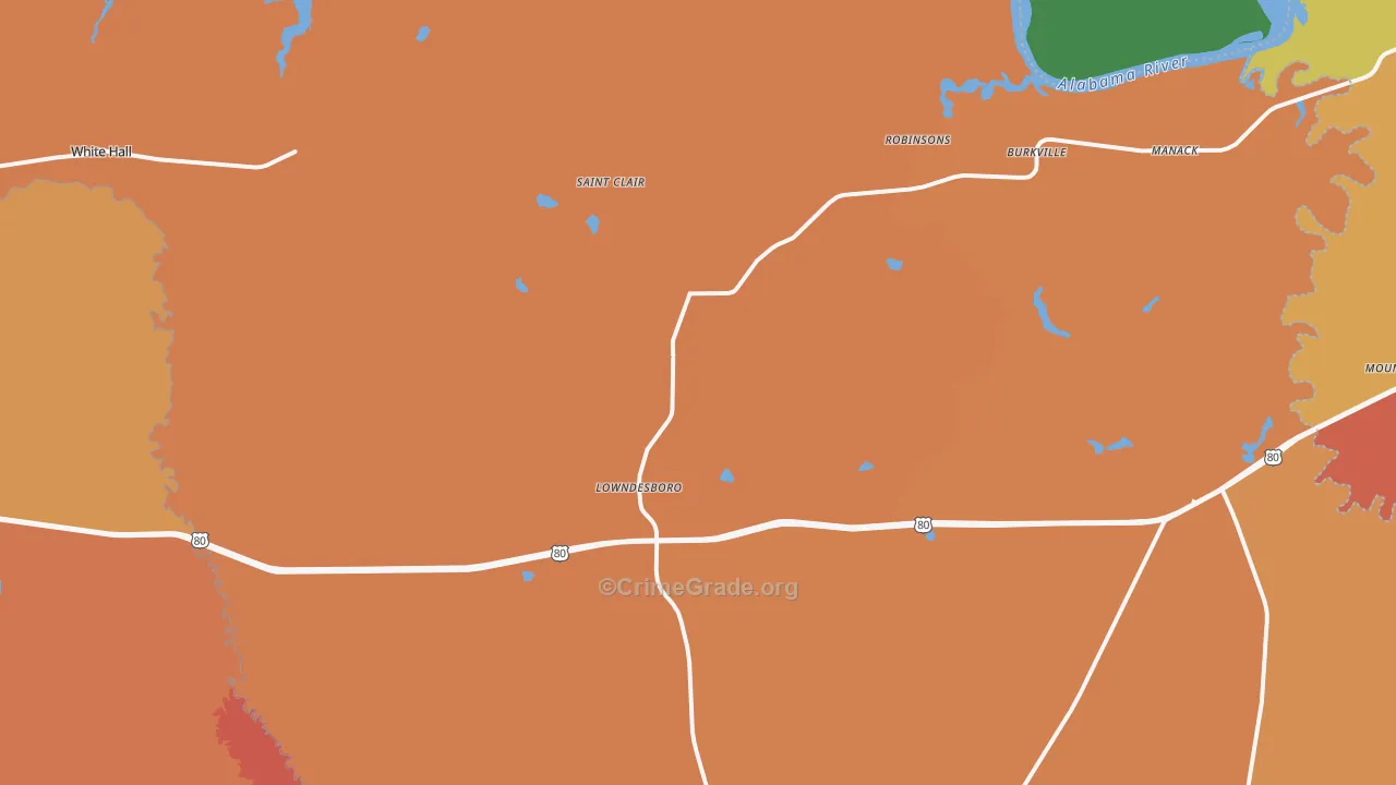 36752, AL Map of Theft Rates