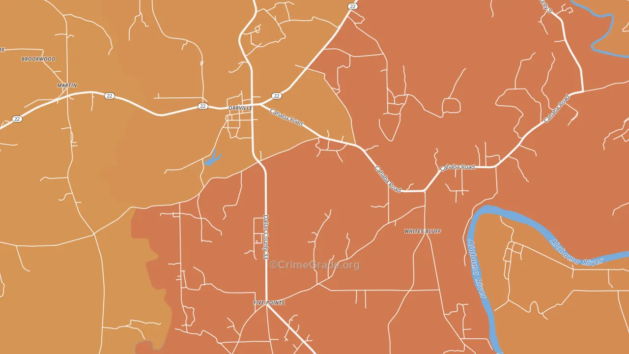 36767, AL Map of Theft Rates