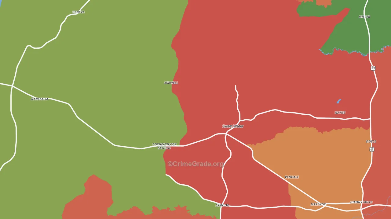 36782, AL Map of Theft Rates