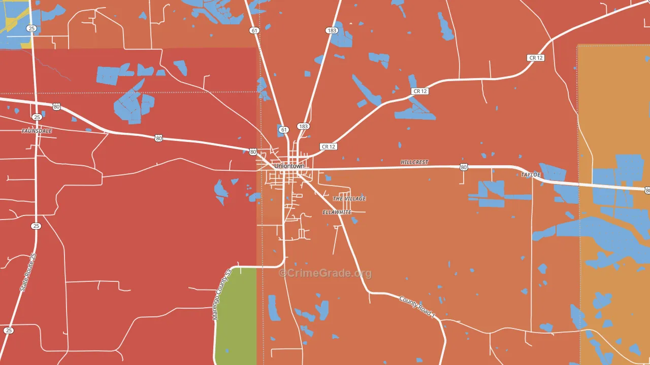 36786, AL Map of Theft Rates