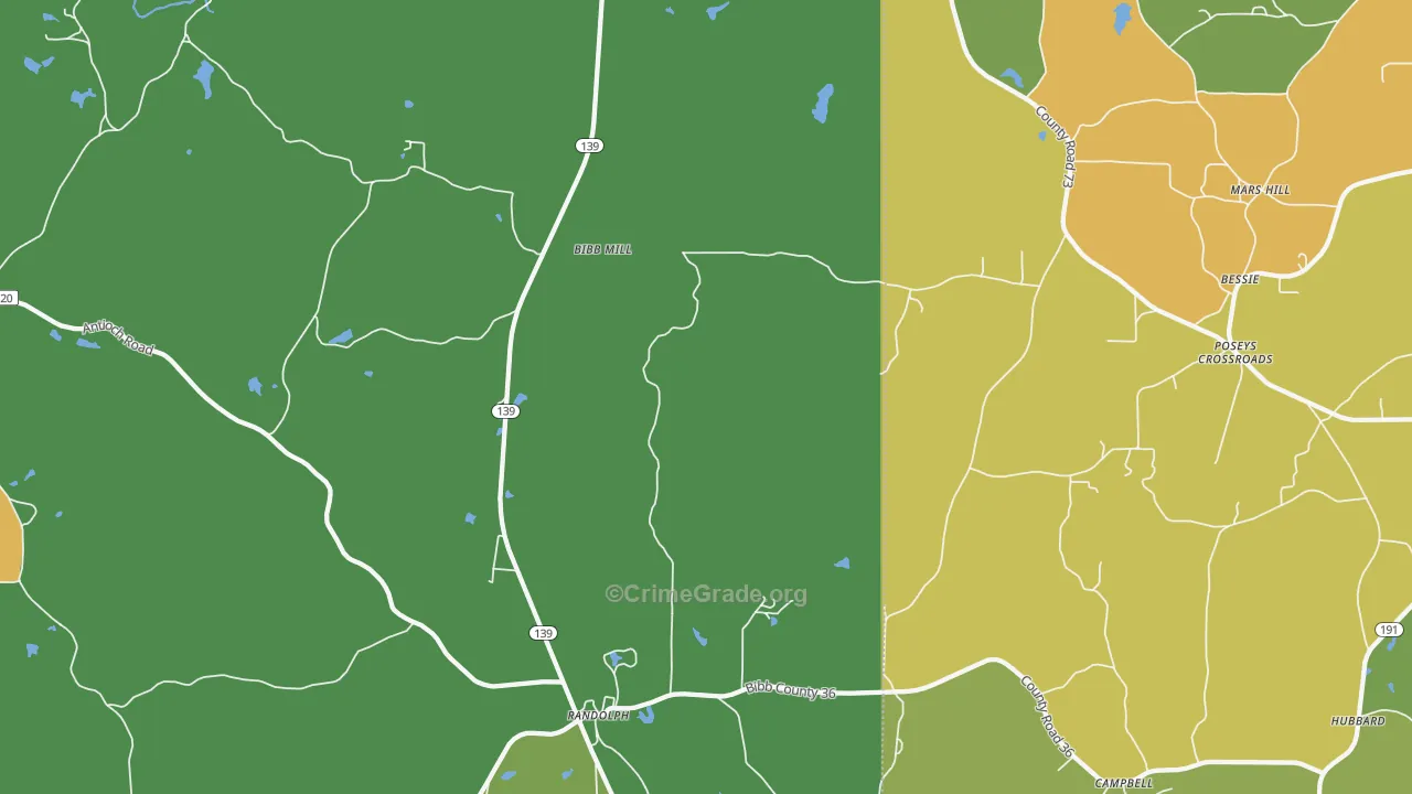 36792, AL Map of Theft Rates