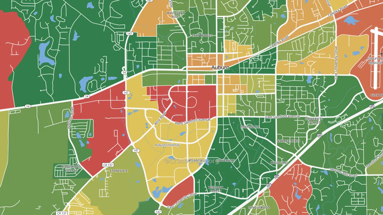 36849, AL Map of Theft Rates