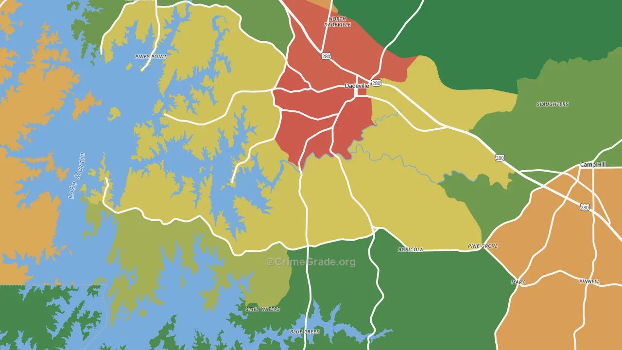 36853, AL Map of Theft Rates