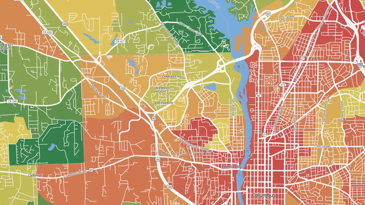 36867, AL Map of Theft Rates