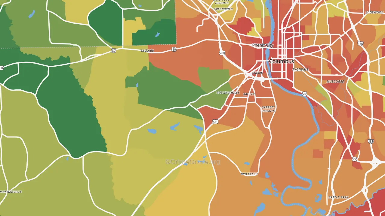 36869, AL Map of Theft Rates