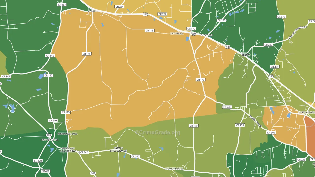 36874, AL Map of Theft Rates