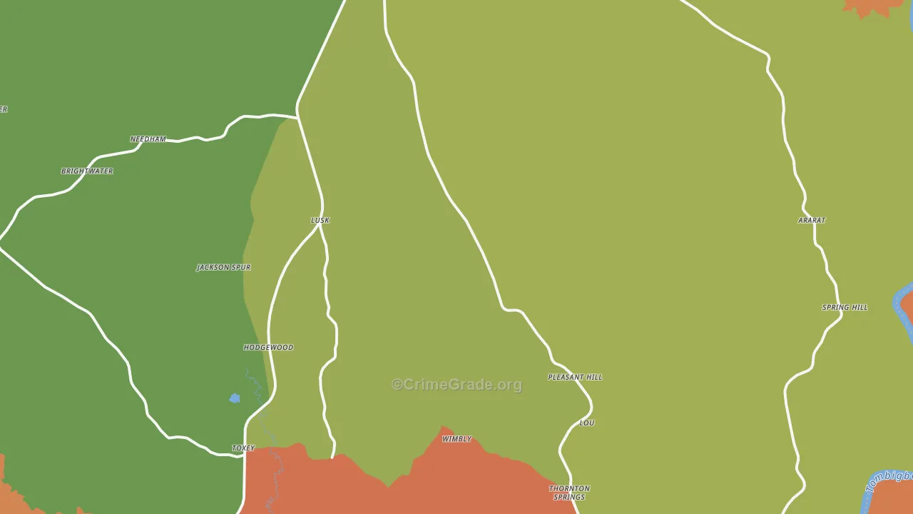 36921, AL Map of Theft Rates
