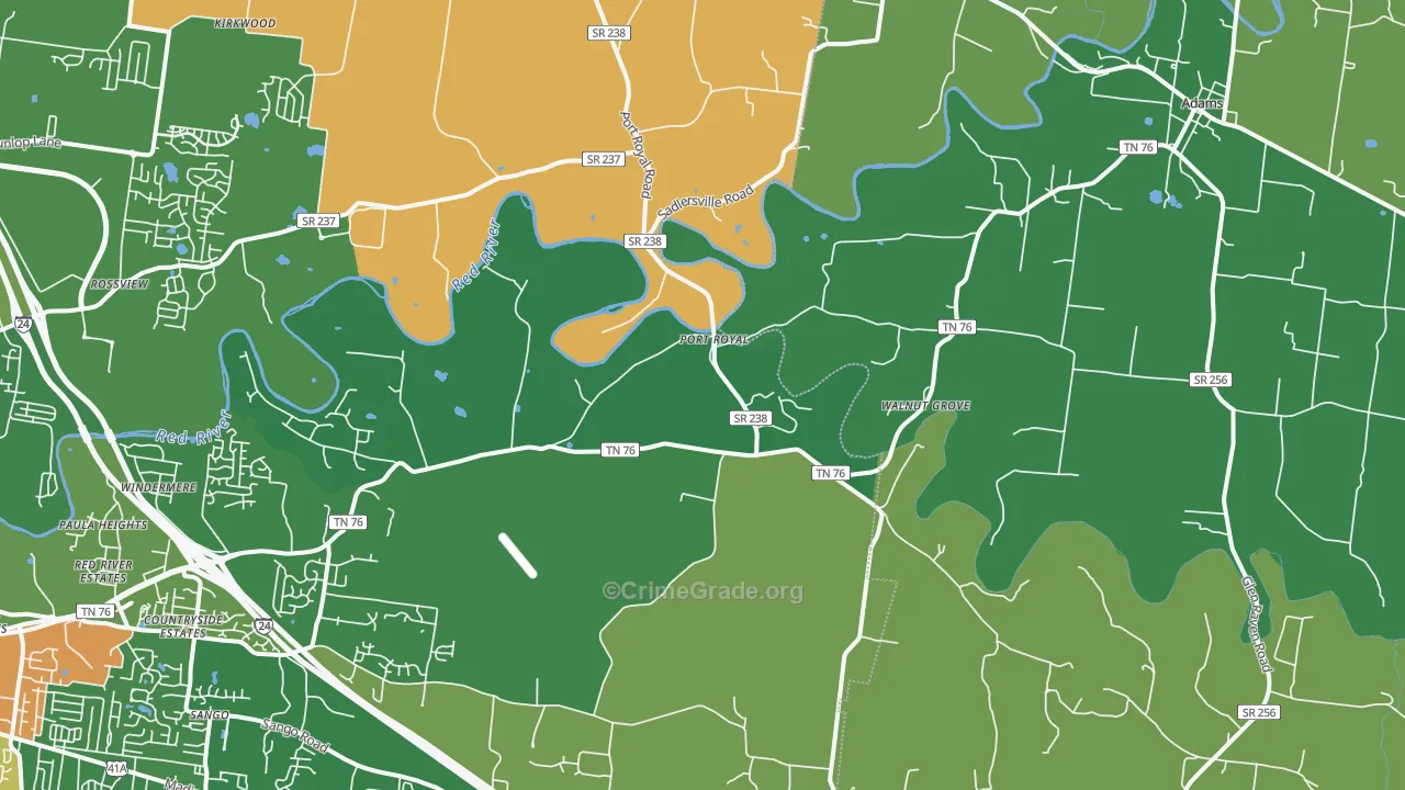 37010, TN Map of Theft Rates
