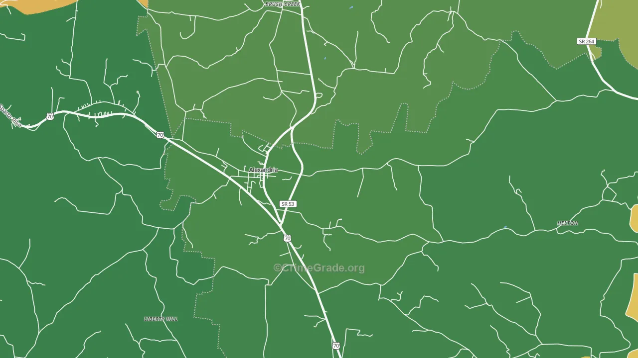 37012, TN Map of Theft Rates