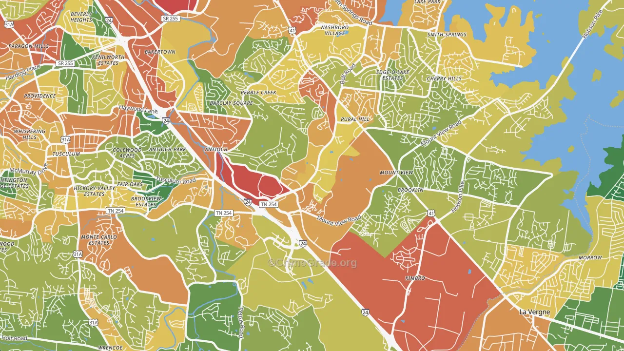 37013, TN Map of Theft Rates