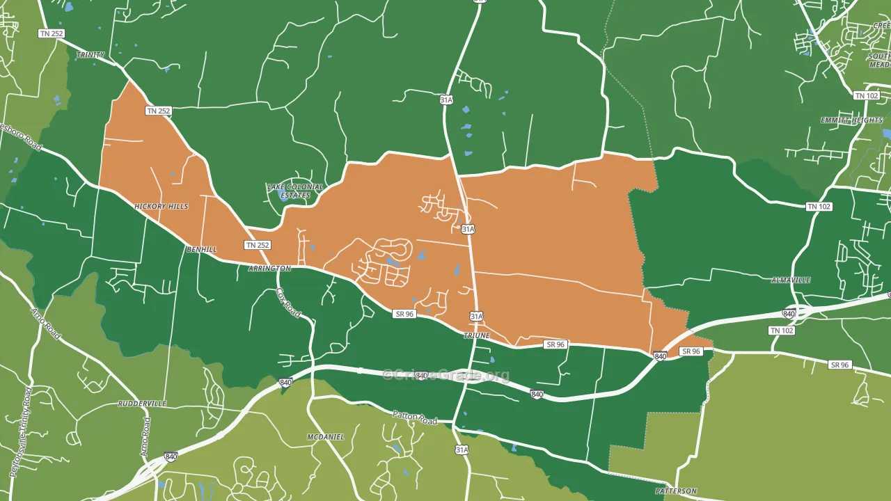 37014, TN Map of Theft Rates