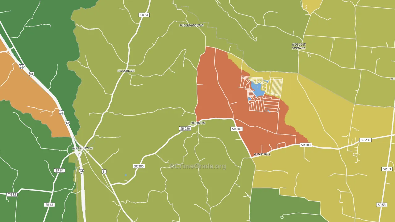 37018, TN Map of Theft Rates