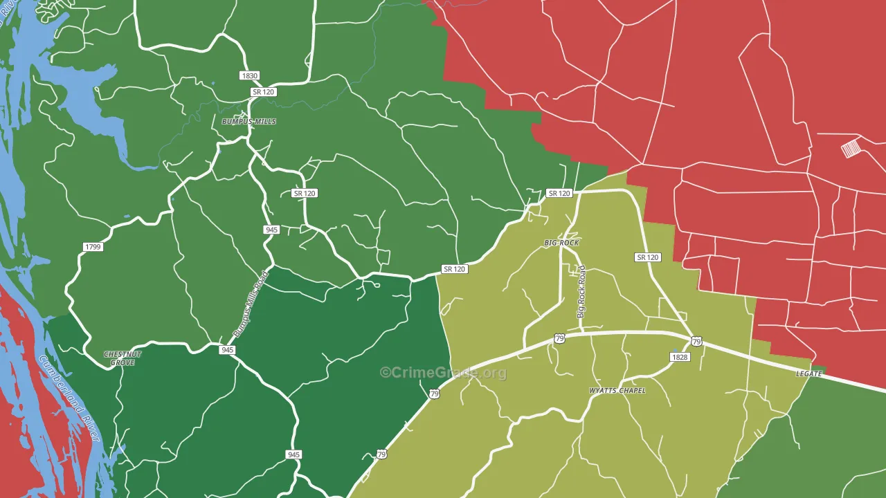 37023, TN Map of Theft Rates