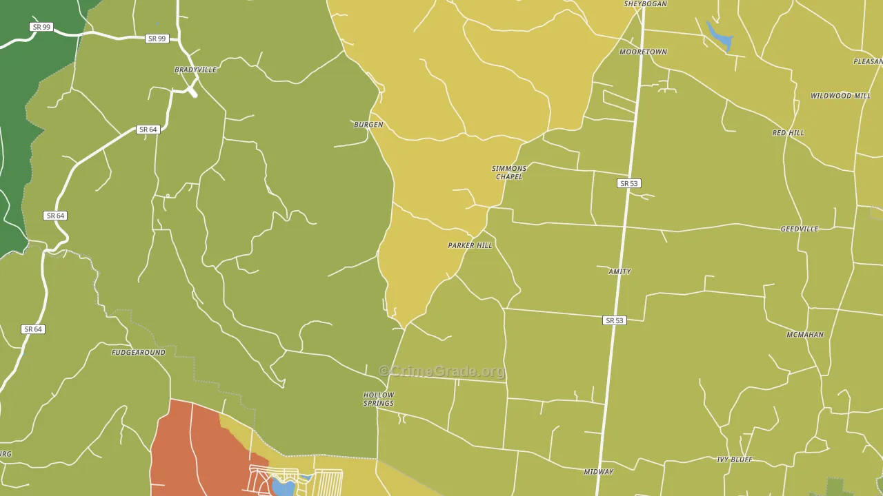 37026, TN Map of Theft Rates