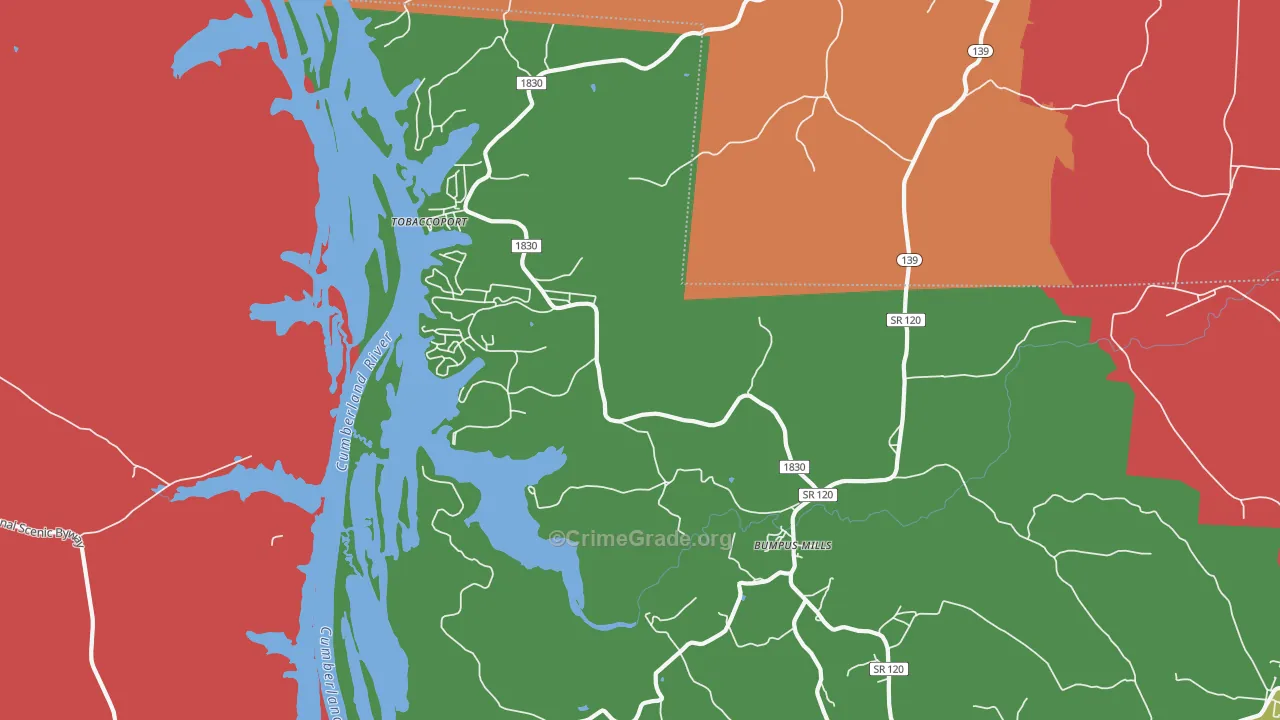 37028, TN Map of Theft Rates