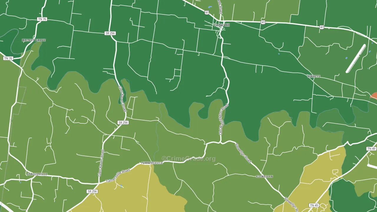 37032, TN Map of Theft Rates