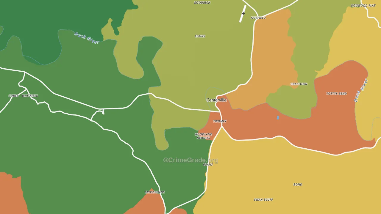 37033, TN Map of Theft Rates