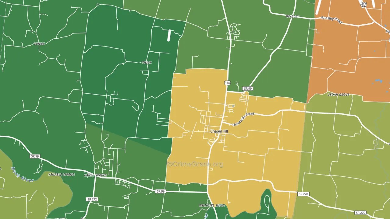 37034, TN Map of Theft Rates