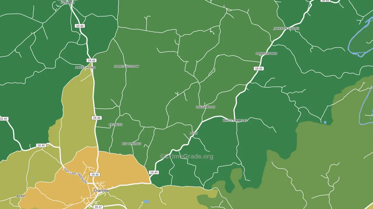 37036, TN Map of Theft Rates
