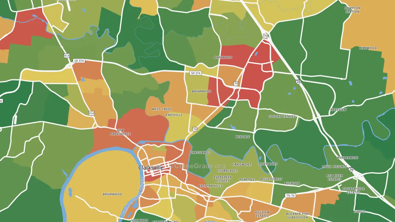 37040, TN Map of Theft Rates