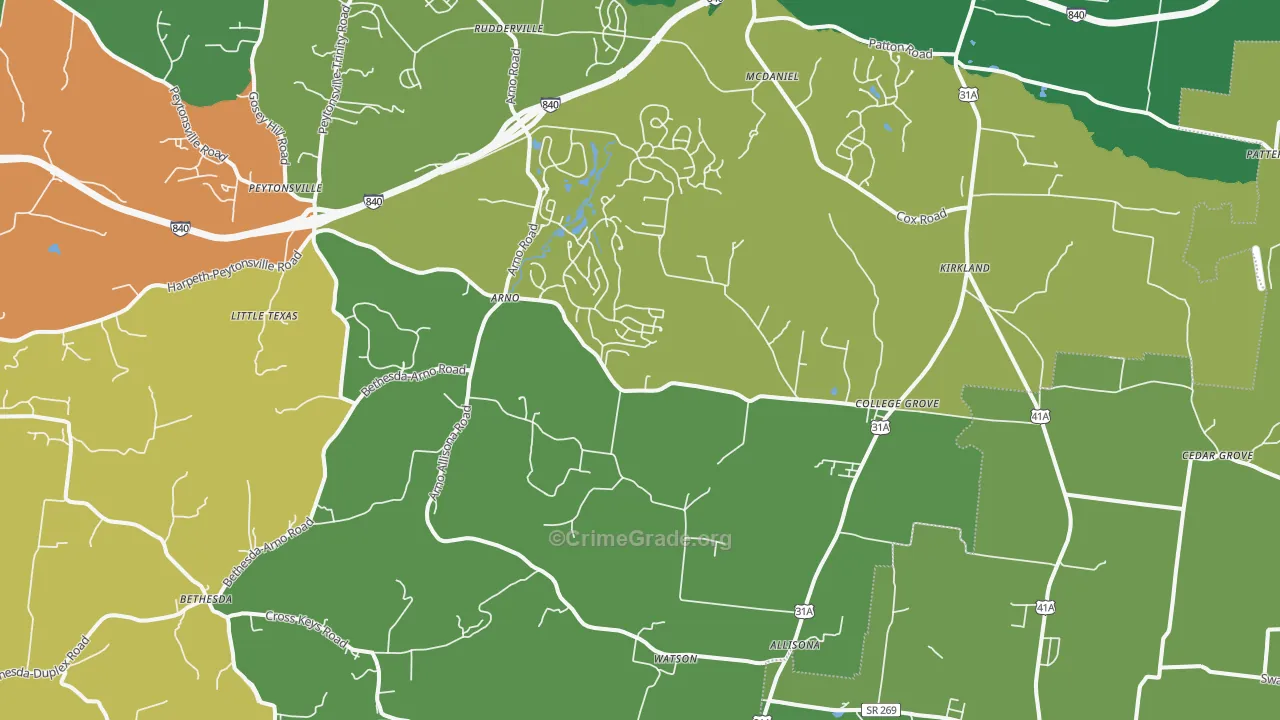 37046, TN Map of Theft Rates