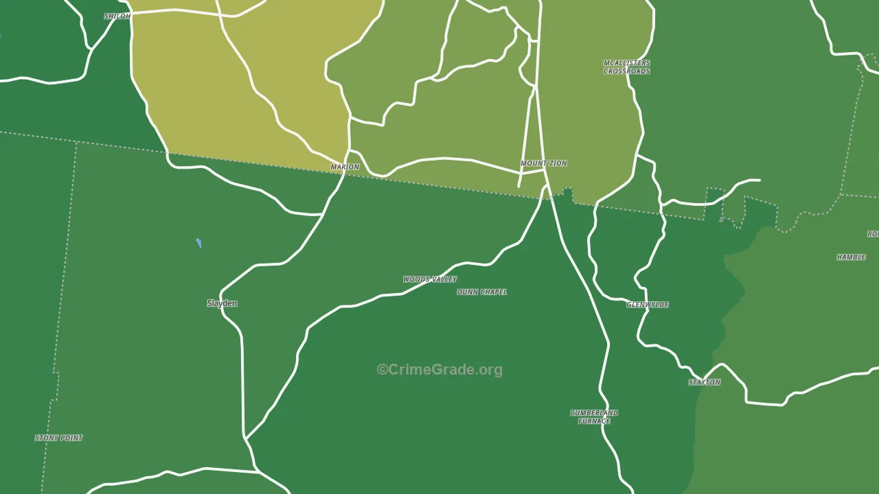 37051, TN Map of Theft Rates