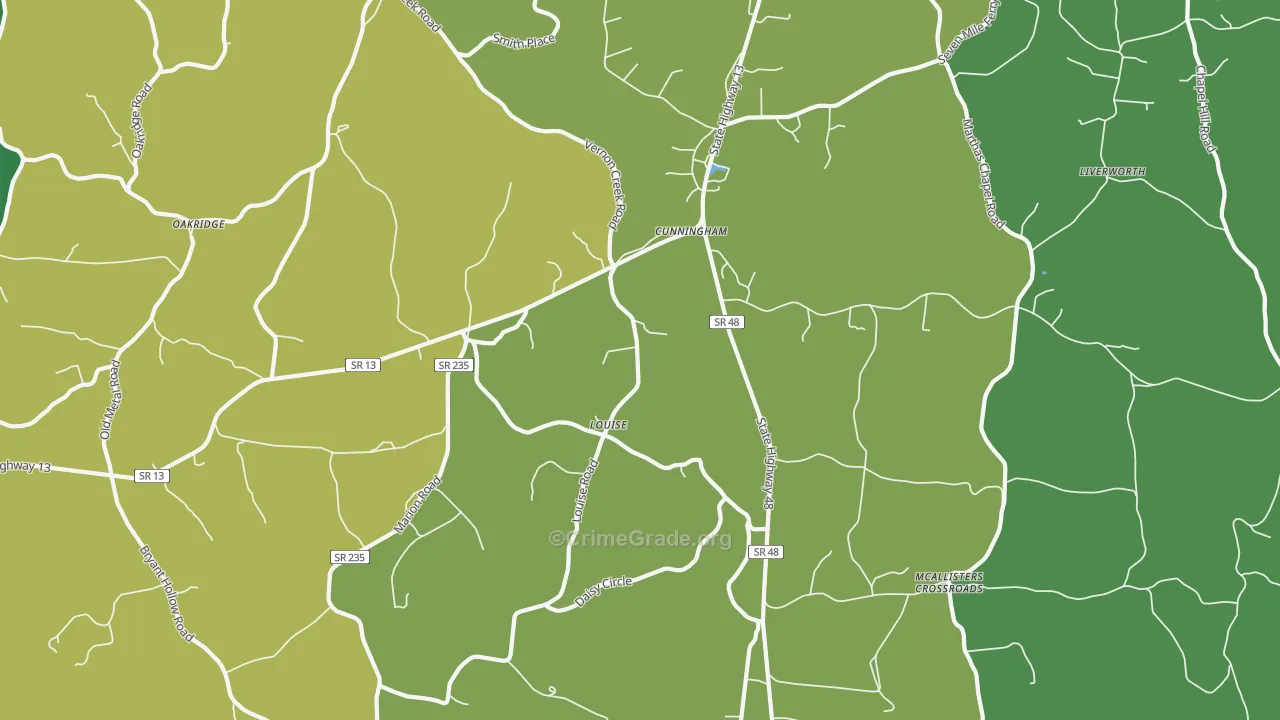 37052, TN Map of Theft Rates