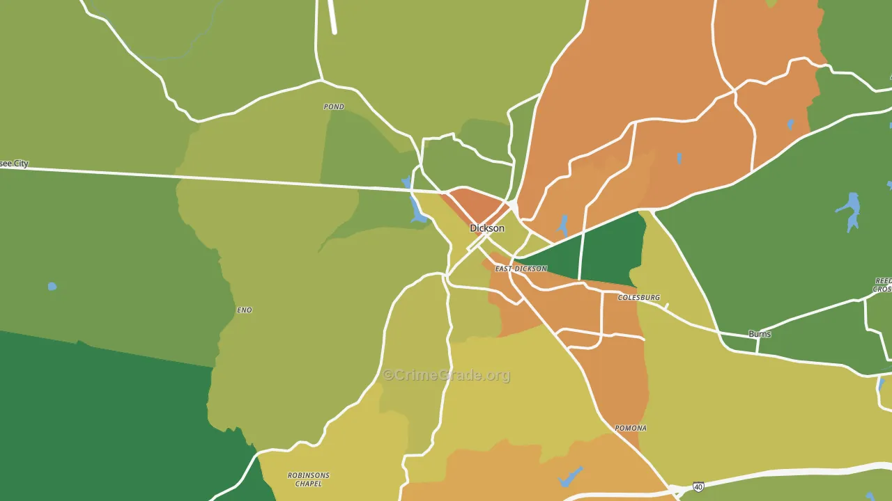 37055, TN Map of Theft Rates