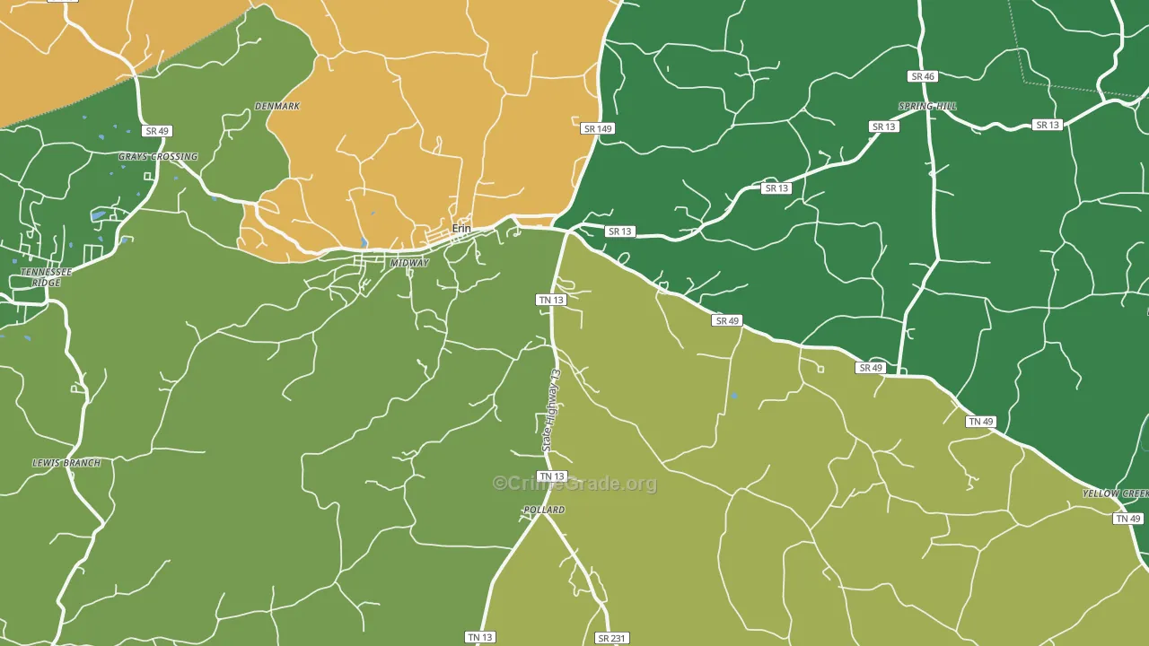 37061, TN Map of Theft Rates