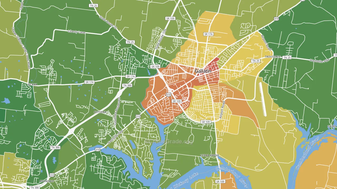 37066, TN Map of Theft Rates