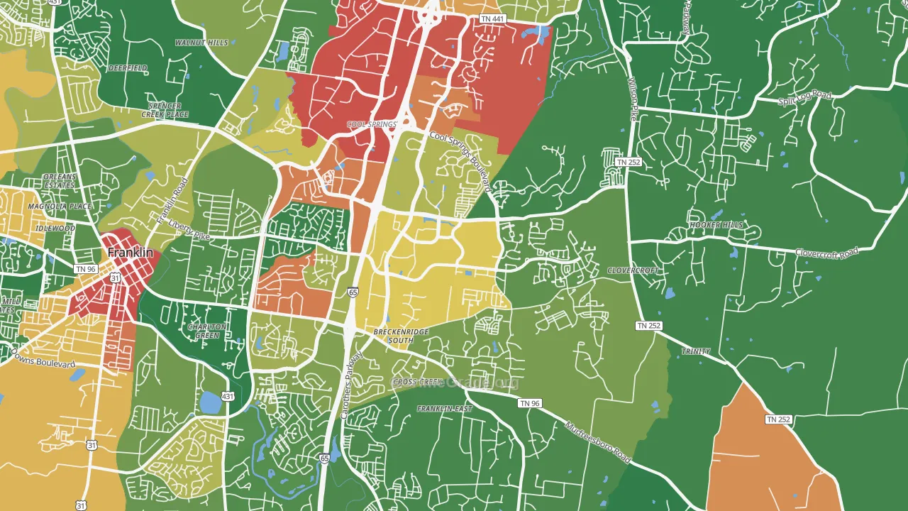 37067, TN Map of Theft Rates