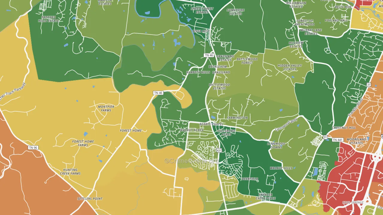 37069, TN Map of Theft Rates