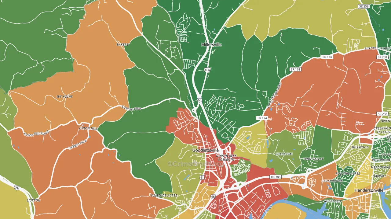 37072, TN Map of Theft Rates