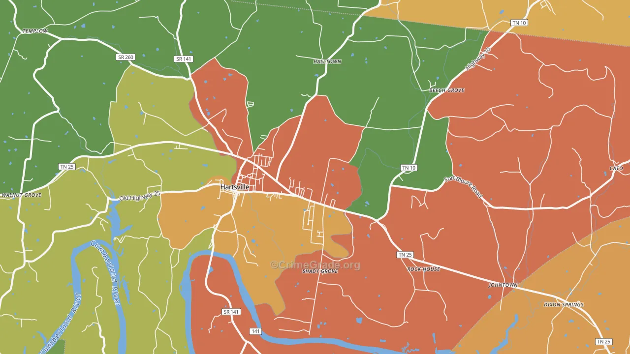 37074, TN Map of Theft Rates