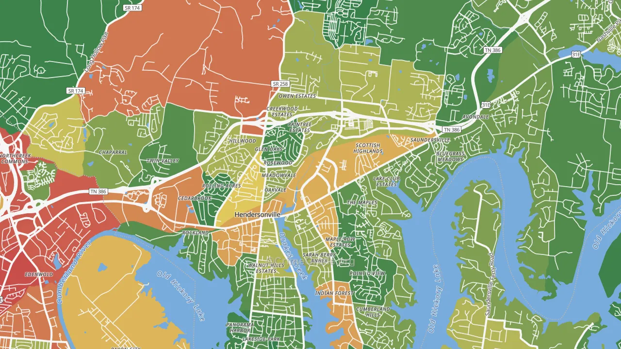 37075, TN Map of Theft Rates
