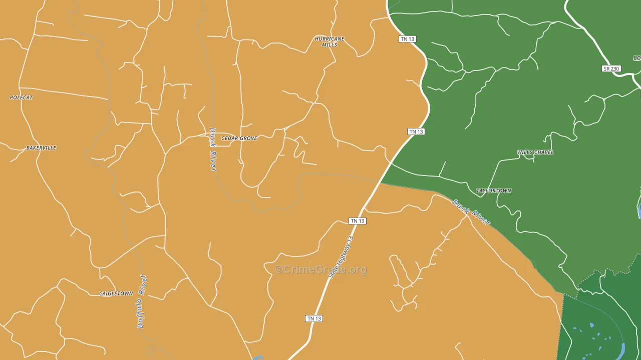 37078, TN Map of Theft Rates