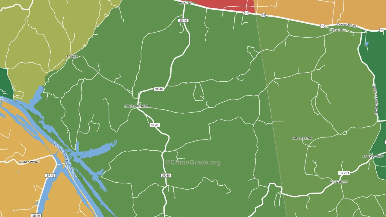 37079, TN Map of Theft Rates