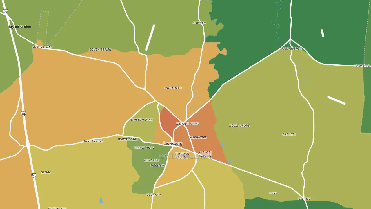 37091, TN Map of Theft Rates
