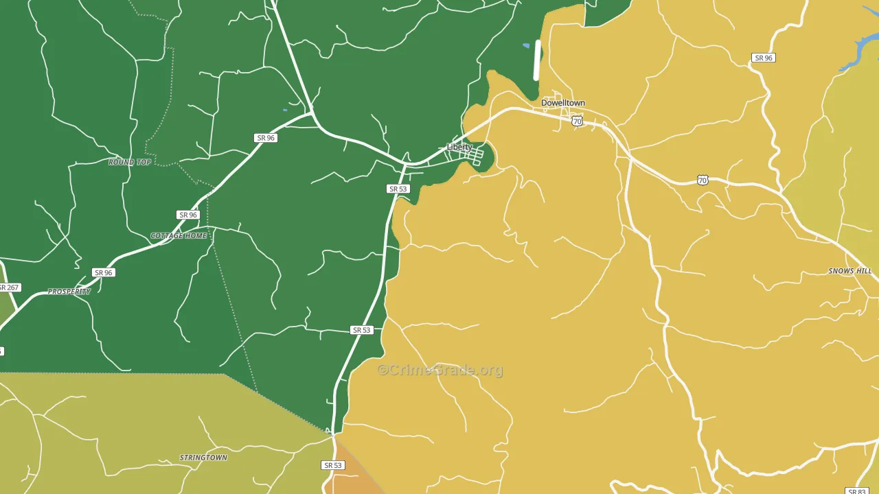 37095, TN Map of Theft Rates