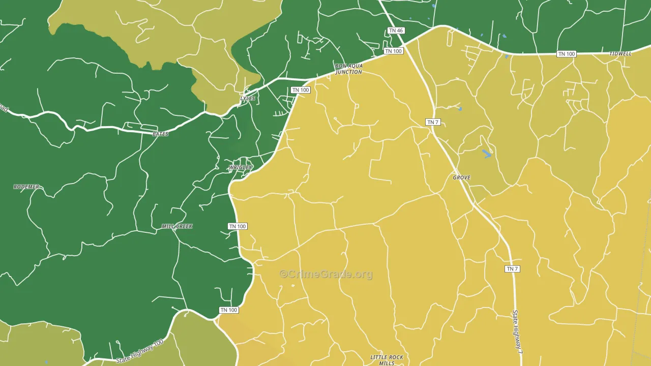 37098, TN Map of Theft Rates