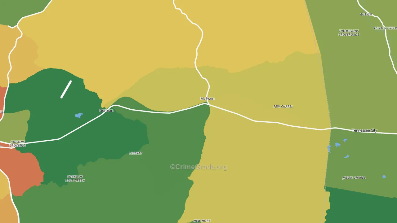 37101, TN Map of Theft Rates