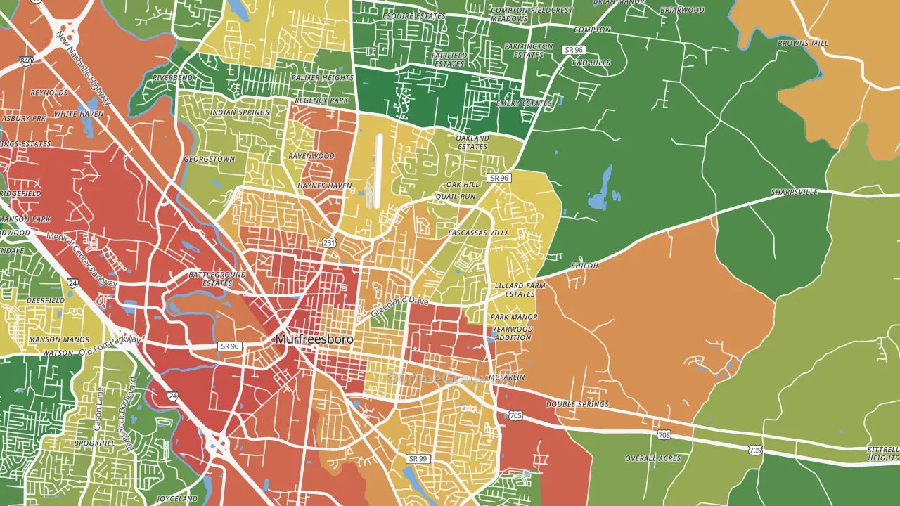 37130, TN Map of Theft Rates