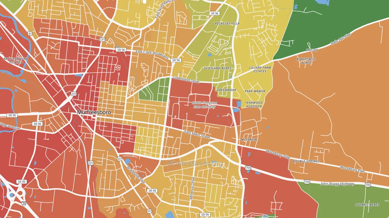 37132, TN Map of Theft Rates