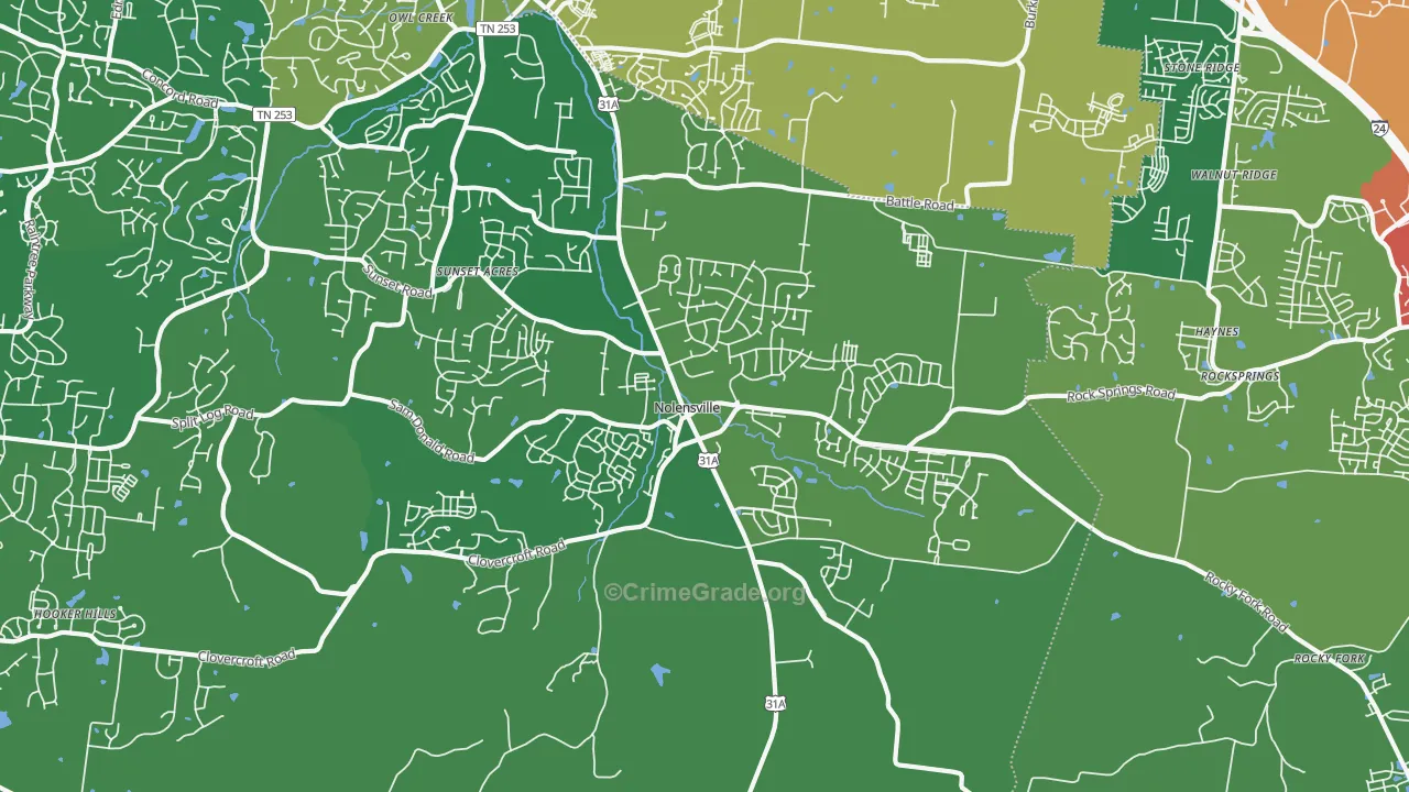 37135, TN Map of Theft Rates