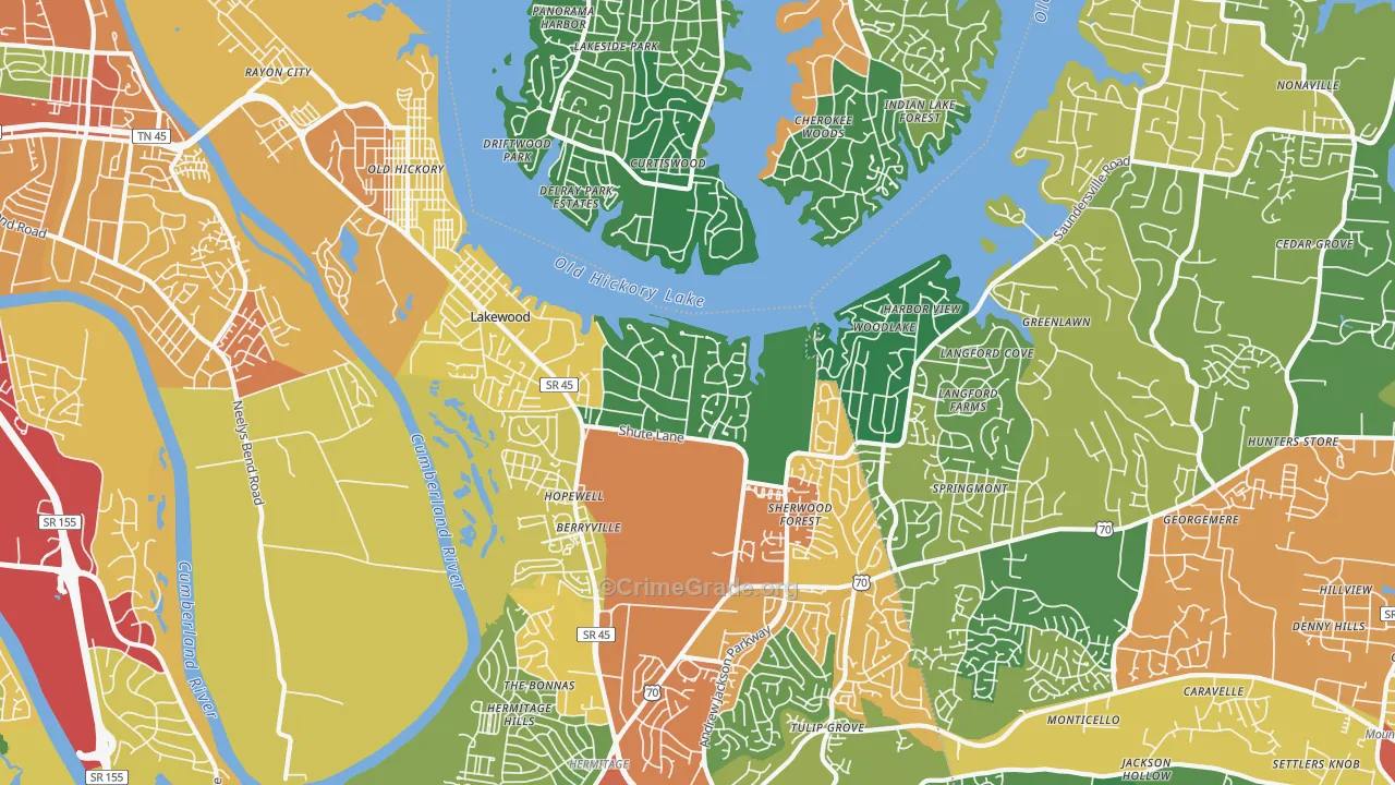 37138, TN Map of Theft Rates