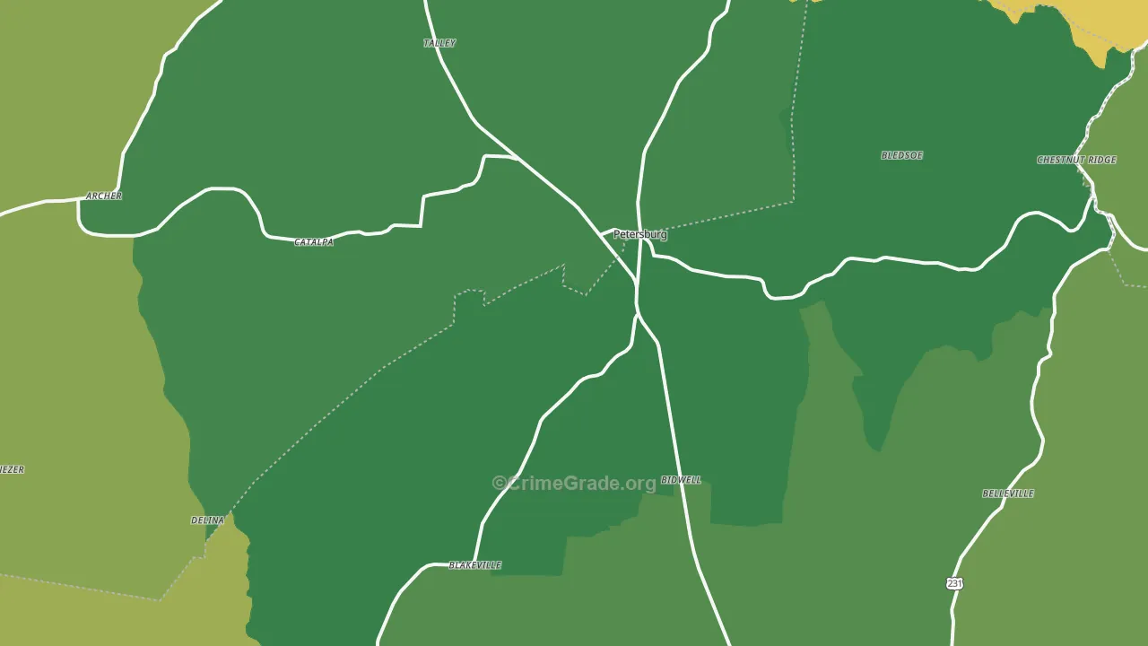 37144, TN Map of Theft Rates